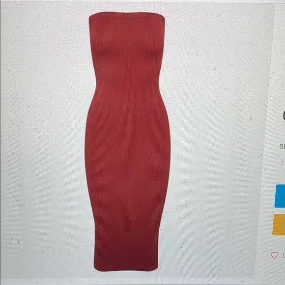 Aritzia Seemless Strapless wine midi Dress-Shapewear - Picture 7 of 8